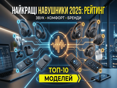Найкращі навушники 2025 року: рейтинг топ-10 моделей