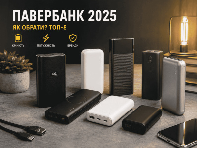 Павербанк 2025: як обрати — ємність, потужність, бренди. Топ-8 павербанків