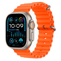 Apple Watch Ultra 2 + LTE 49mm Titanium Case with Orange Ocean Band(MREH3)
