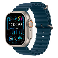 Apple Watch Ultra 2 + LTE 49mm Titanium Case with Blue Ocean Band(MREG3)