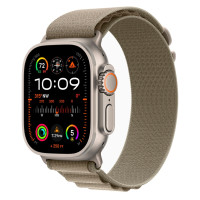Apple Watch Ultra 2 + LTE 49mm Titanium Case with Olive Alpine Loop
