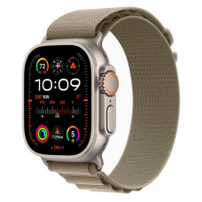 Apple Watch Ultra 2 + LTE 49mm Titanium Case with Olive Alpine Loop