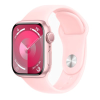 Apple Watch 9 45mm Pink Aluminum Case with Light Pink Sport Band