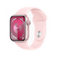 Apple Watch 9 41mm Pink Aluminum Case with Light Pink Sport Band
