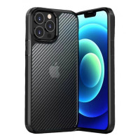 Чохол iPhone 14 iPaky Carbone Case black transparent