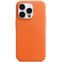 Чохол iPhone 14 Pro Leather Case with MagSafe orange