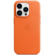 Чохол iPhone 14 Pro Leather Case with MagSafe orange