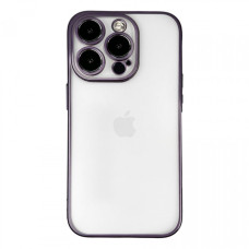Чохол iPhone 14 Pro Rock Electroplating Matte Full Camera purple
