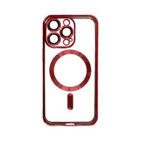 Чохол iPhone 14 Plus Crystal Case Full Camera with MagSafe marsala