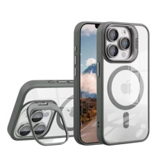 Чохол iPhone 15 Pro Max Crystal Stand Camera with MagSafe gray