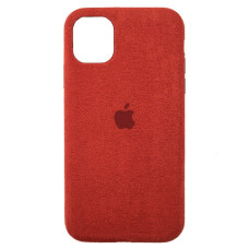 Чохол iPhone 11 Pro Alcantara Full red