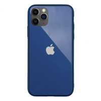 Чохол iPhone 11 Pro Max Glass Pastel Case Logo blue
