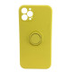 Чохол iPhone 12 Pro Silicone Case Full Camera Ring Yellow