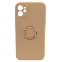 Чохол iPhone 12 Silicone Case Full Camera Ring Grapefruit