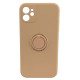 Чохол iPhone 12 Silicone Case Full Camera Ring Grapefruit