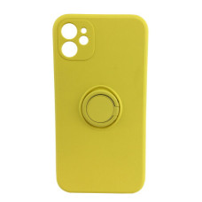 Чохол iPhone 12 Silicone Case Full Camera Ring Yellow