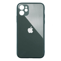 Чохол iPhone 12 Glass Pastel Full Camera Pine green