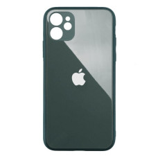 Чохол iPhone 12 Glass Pastel Full Camera Pine green