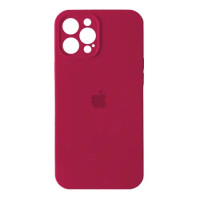 Чохол iPhone 13 Pro Max Silicone Case Full Camera Rose red