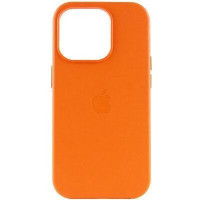 Чохол iPhone 14 Leather Case with MagSafe orange