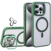 Чохол iPhone 15 Pro Max Crystal Stand Camera green