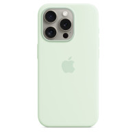Чохол iPhone 15 Pro Silicone Case with MagSafe soft mint