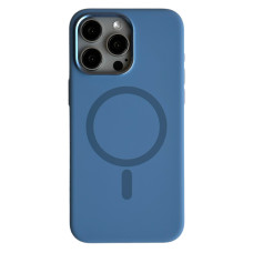 Чохол iPhone 15 Pro No Logo Silicone Case with MagSafe winter blue