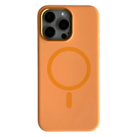 Чохол iPhone 15 Pro Max No Logo Silicone Case with MagSafe orange sorbet