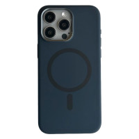 Чохол iPhone 15 Pro No Logo Silicone Case with MagSafe midnight