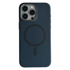 Чохол iPhone 15 Pro No Logo Silicone Case with MagSafe midnight