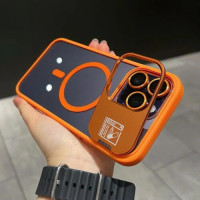Чохол iPhone 15 Pro Crystal Stand Double with MagSafe orange
