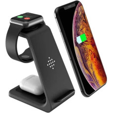 Бездротова зарядка стенд Smart 3in1 W1 Fast 15W Black