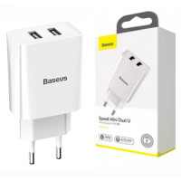 Мережева зарядка Baseus Speed Mini Dual U 10.5W white