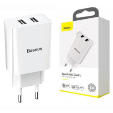 Мережева зарядка Baseus Speed Mini Dual U 10.5W white