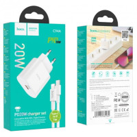 Мережева зарядка Hoco C94A Metro 20W charger set white