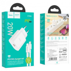 Мережева зарядка Hoco C94A Metro 20W charger set white