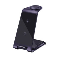 Бездротова зарядка стенд 3in1 Smart Pure Metal WL 15 Вт deep purple