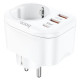 Мережева зарядка Hoco NS3 2USB+PD+1BIT 4000W white