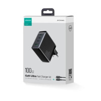 Мережева зарядка JoyRoom GaN Ultra 100W U+C+C+C Set Type-C to Type-C black JR-TCG04EU