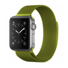 Ремінець Apple watch 42/44/45/46/49 mm Milanese Loop Metal Lime