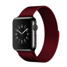 Ремінець Apple watch 42/44/45/46/49 mm Milanese Loop Metal Marsala