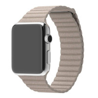 Ремінець Apple watch 38/40/41/42 Series 10/mm Leather Loop Stone