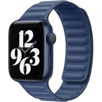 Ремінець Apple watch 38/40/41/42 Series 10/mm Leather Link midnight blue