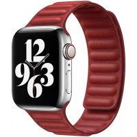 Ремінець Apple watch 42/44/45/46/49 mm Leather Link red