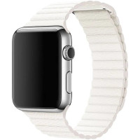 Ремінець Apple watch 42/44/45/46/49 mm Leather Link white