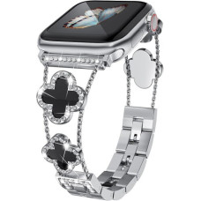Ремінець Apple Watch 42/44/45/46/49 mm Van Cleef silver black