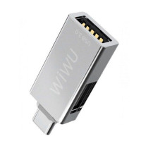 Перехідник adapter USB-C Hub Wiwu T02 silver