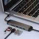 Перехідник adapter Hub Type-C 5in1 Wiwu Alpha gray A521H