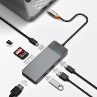 Перехідник аdapter Hub Type-C 7in1 Wiwu Linker gray A721HD