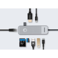Перехідник adapter Hub Momax ONELINK 8in1 Type-C Mutil-funtion gray DH18